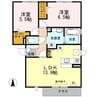 クレール　A棟 2LDKの間取り