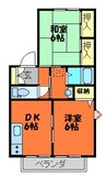 瀬戸大橋線/茶屋町駅 徒歩17分 2階 築28年 2DKの間取り