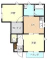 吉備線<桃太郎線>/総社駅 徒歩6分 1階 築18年 2DKの間取り