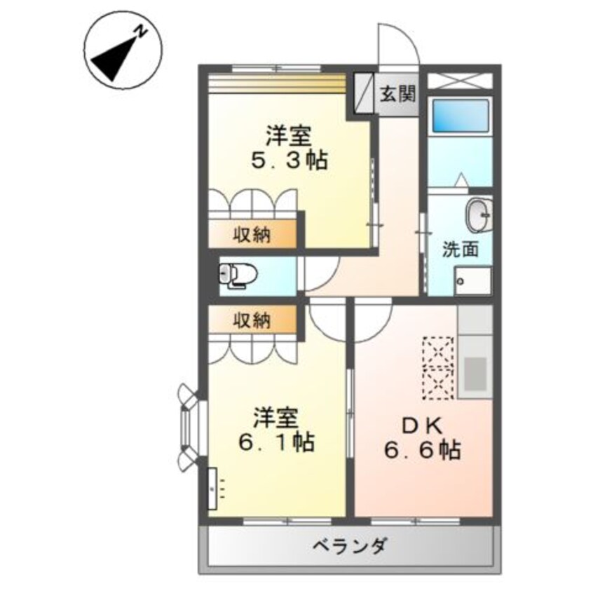 間取図 水島臨海鉄道水島本線/弥生駅 徒歩14分 1階 築21年