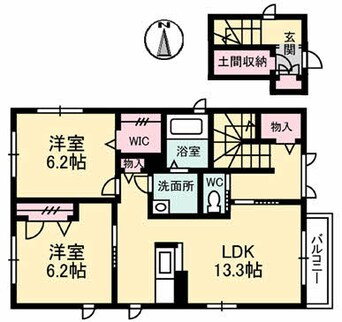 間取図 山陽本線（中国）/中庄駅 徒歩18分 2階 築12年