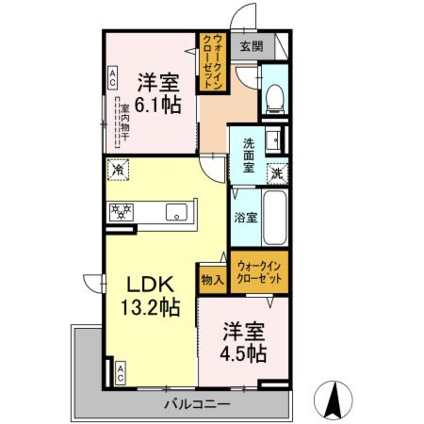 間取図 山陽本線（中国）/倉敷駅 徒歩14分 2階 1年未満