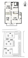 山陽本線（中国）/庭瀬駅 徒歩18分 2階 築20年 2LDKの間取り
