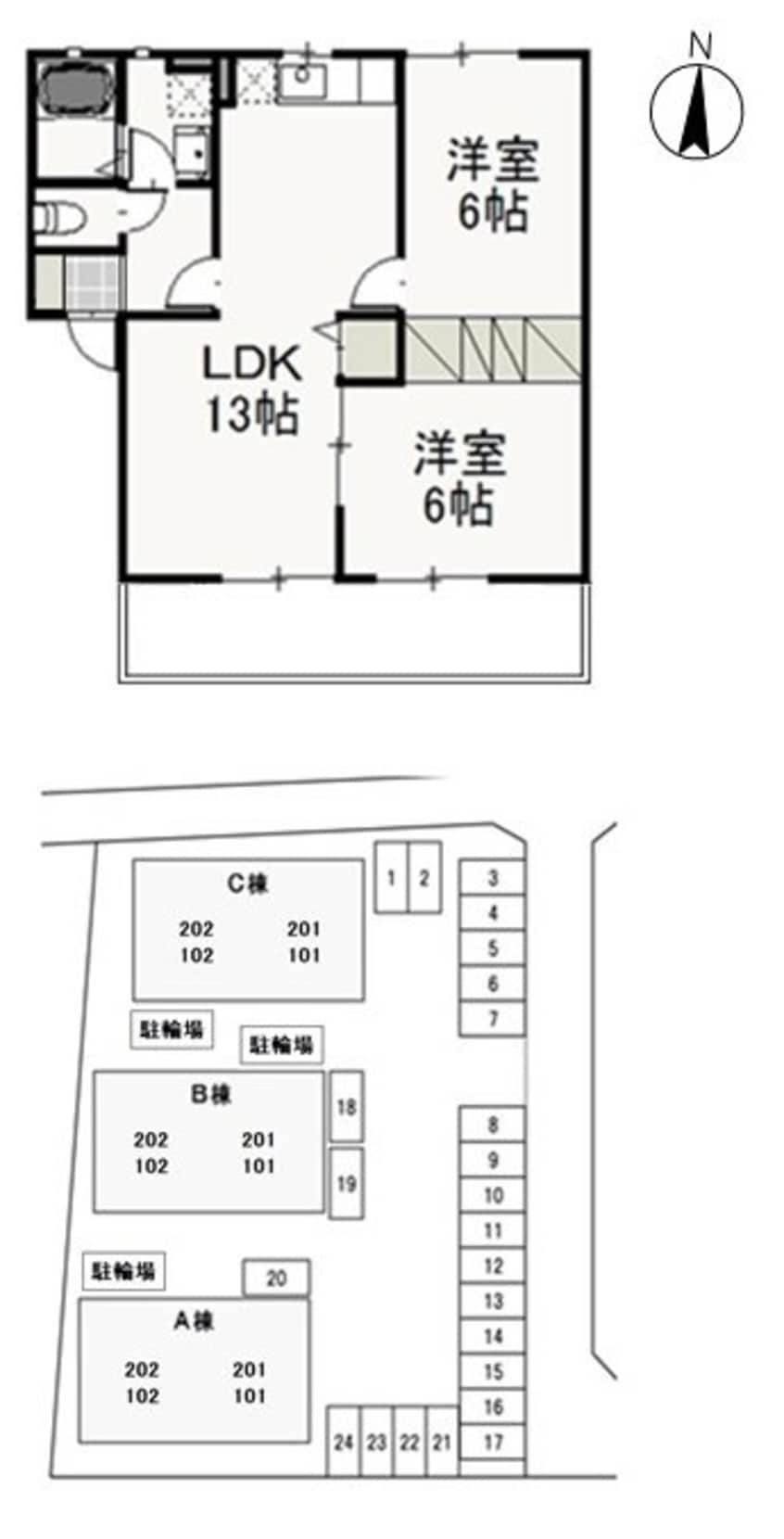 間取図 山陽本線（中国）/庭瀬駅 徒歩18分 1階 築20年