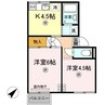 水島臨海鉄道水島本線/西富井駅 徒歩12分 2階 築40年 2Kの間取り