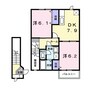 山陽本線（中国）/西阿知駅 徒歩9分 2階 築27年 2DKの間取り