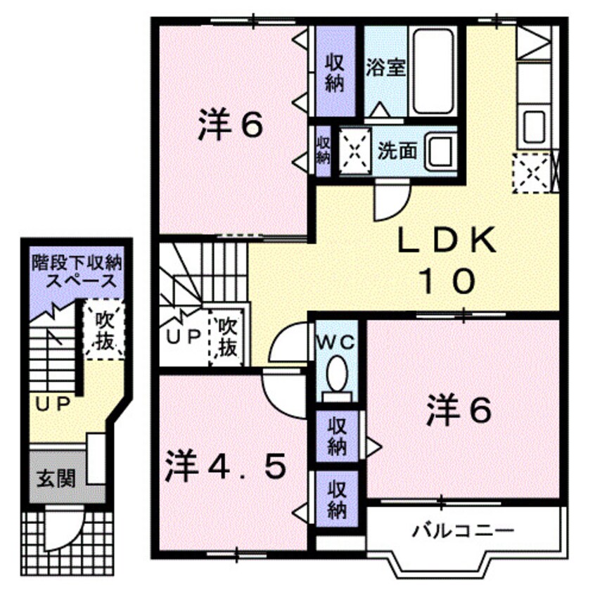 間取図 山陽本線（中国）/西阿知駅 徒歩14分 2階 築27年
