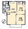宇野線<宇野みなと線>/早島駅 徒歩8分 2階 築28年 2LDKの間取り