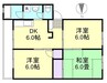 高越コーポ 3DKの間取り
