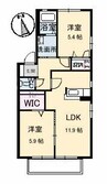 水島臨海鉄道水島本線/球場前駅 徒歩16分 2階 築24年 2LDKの間取り