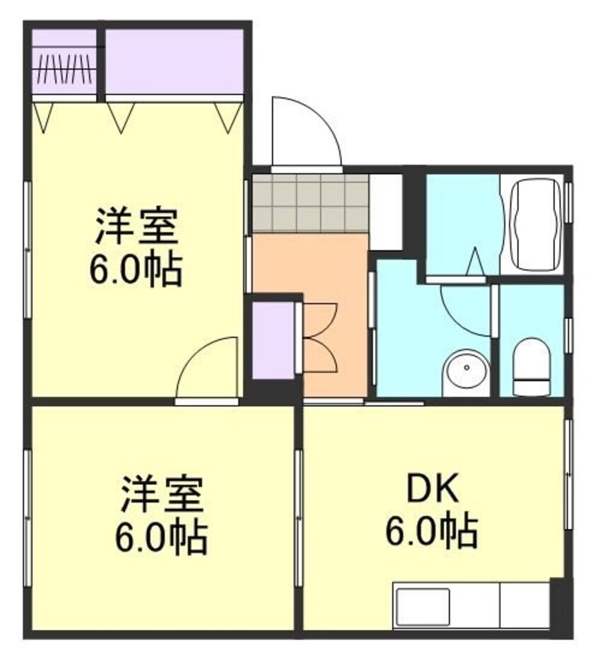 間取図 瀬戸大橋線/木見駅 徒歩16分 2階 築21年