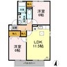 山陽本線（中国）/庭瀬駅 徒歩8分 1階 築21年 2LDKの間取り