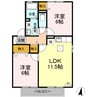 山陽本線（中国）/庭瀬駅 徒歩8分 1階 築21年 2LDKの間取り
