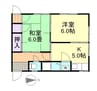 山陽本線（中国）/倉敷駅 徒歩10分 2階 築54年 2DKの間取り