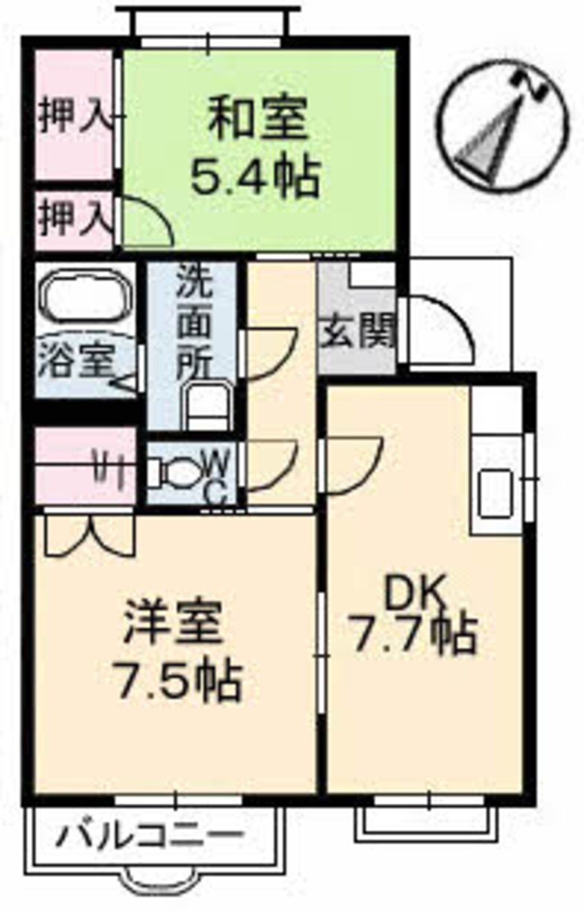間取図 山陽本線（中国）/倉敷駅 徒歩12分 2階 築33年