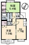 山陽本線（中国）/倉敷駅 徒歩12分 2階 築33年 2DKの間取り