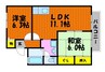 吉備線<桃太郎線>/東総社駅 徒歩11分 2階 築31年 2LDKの間取り