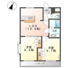 伯備線/清音駅 徒歩18分 2階 築19年 2LDKの間取り
