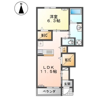 間取図 山陽本線（中国）/倉敷駅 バス25分ライフパーク倉敷西入口下車:停歩4分 1階 築6年