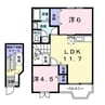 瀬戸大橋線/植松駅 徒歩3分 2階 築25年 2LDKの間取り