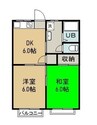 山陽本線（中国）/庭瀬駅 徒歩44分 2階 築38年 2DKの間取り