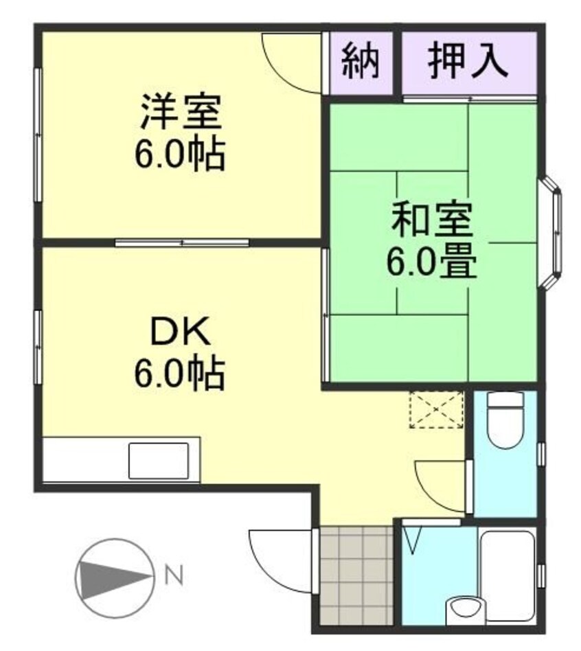 間取図 山陽本線（中国）/倉敷駅 徒歩26分 1階 築37年