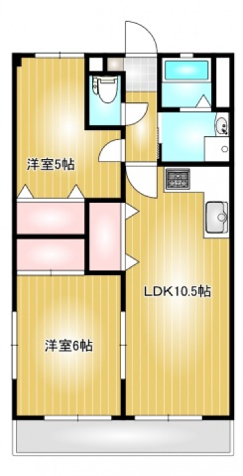 間取図 水島臨海鉄道水島本線/球場前駅 徒歩12分 2階 築24年