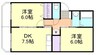 山陽本線（中国）/西阿知駅 徒歩13分 1階 築29年 2DKの間取り