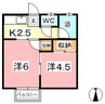 水島臨海鉄道水島本線/西富井駅 徒歩12分 2階 築48年 2Kの間取り