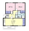 宇野線<宇野みなと線>/茶屋町駅 徒歩2分 3階 築31年 2LDKの間取り