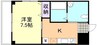 山陽本線（中国）/新倉敷駅 徒歩41分 3階 築19年 1Kの間取り