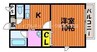 山陽本線（中国）/倉敷駅 徒歩15分 1階 築22年 1Kの間取り