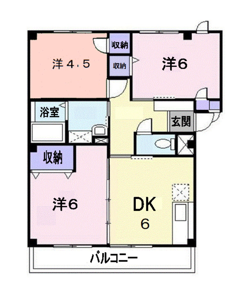 間取図 山陽本線（中国）/倉敷駅 バス5分大内下車:停歩2分 3階 築29年