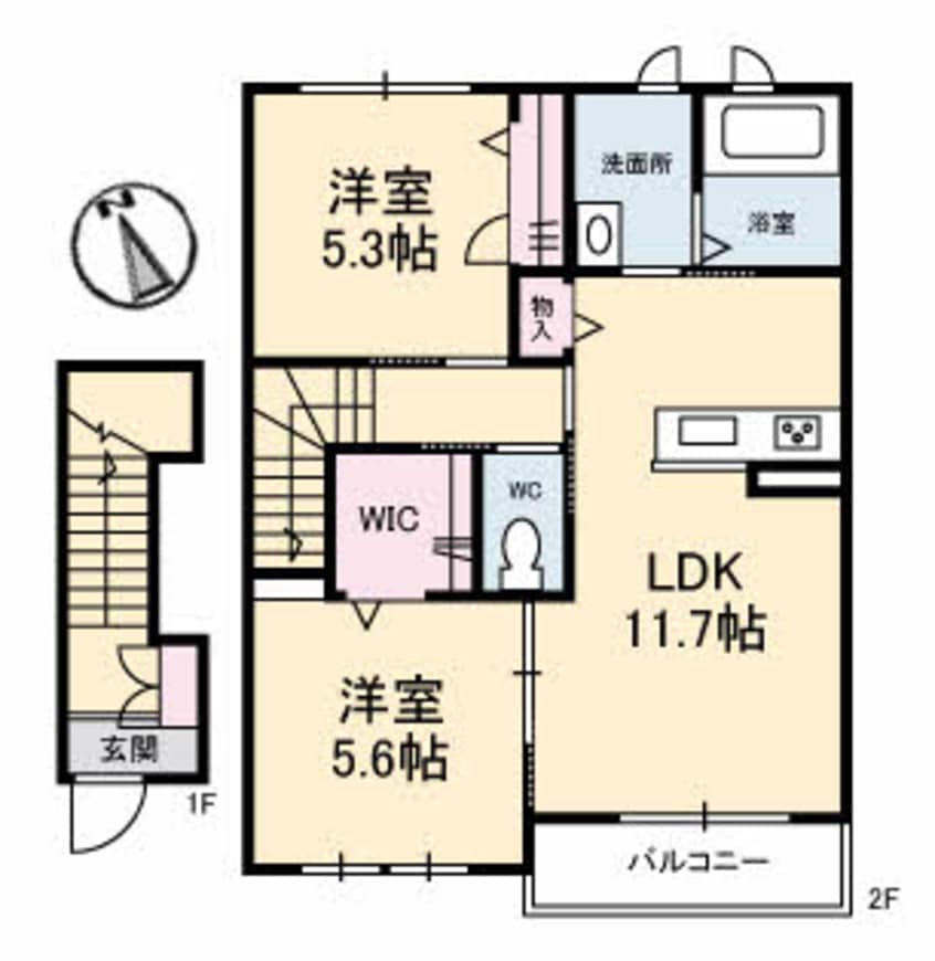 間取図 水島臨海鉄道水島本線/弥生駅 徒歩11分 2階 築9年