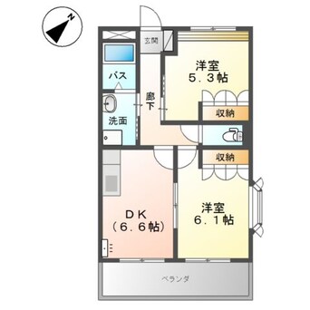 間取図 水島臨海鉄道水島本線/弥生駅 徒歩14分 2階 築21年