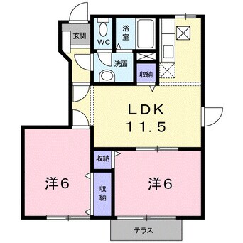 間取図 水島臨海鉄道水島本線/弥生駅 徒歩9分 1階 築24年