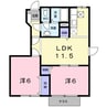 水島臨海鉄道水島本線/弥生駅 徒歩9分 1階 築24年 2LDKの間取り