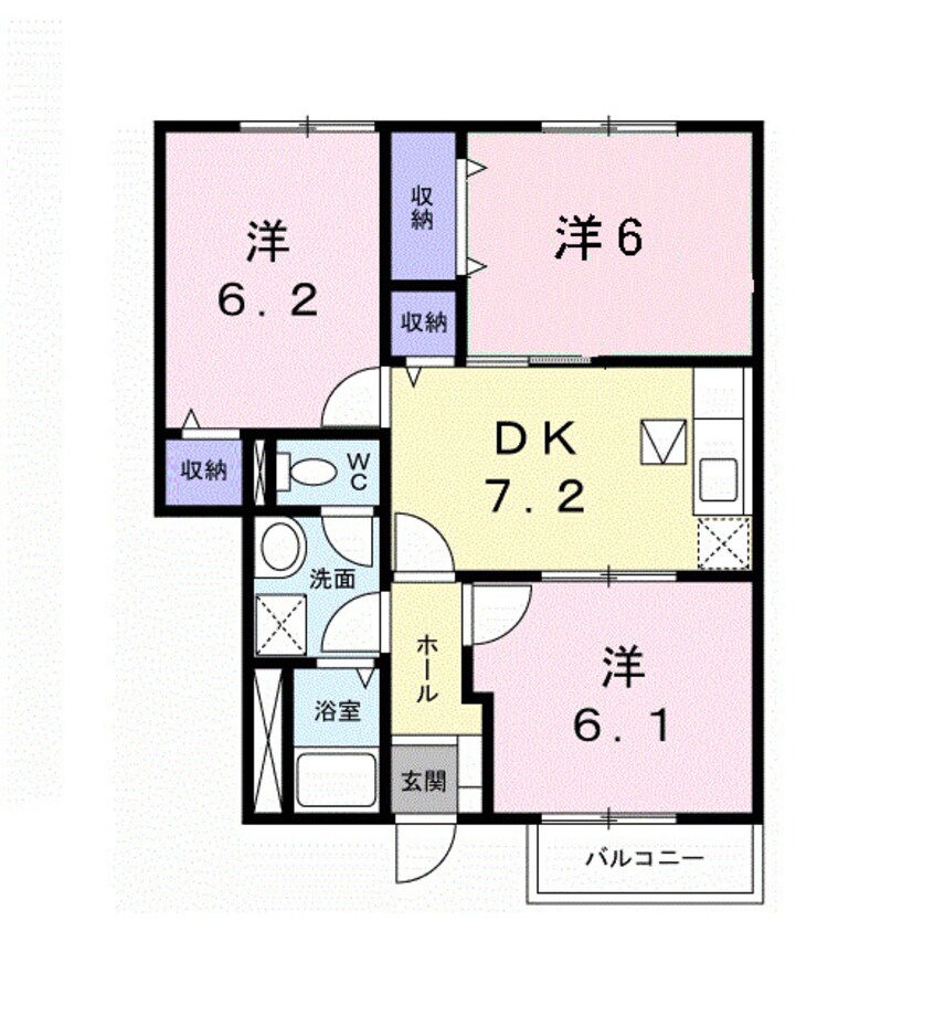 間取図 水島臨海鉄道水島本線/栄駅 徒歩12分 1階 築24年