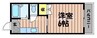 山陽本線（中国）/倉敷駅 徒歩15分 5階 築37年 1Kの間取り
