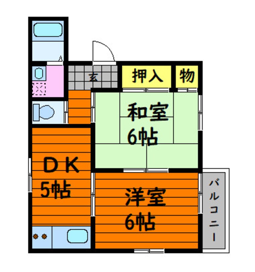 間取図 宇野線<宇野みなと線>/早島駅 徒歩2分 1階 築30年