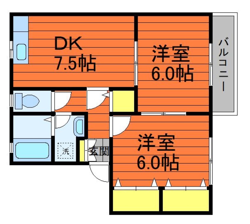 間取図 宇野線<宇野みなと線>/早島駅 徒歩25分 2階 築26年