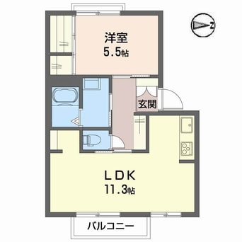 間取図 吉備線<桃太郎線>/総社駅 徒歩9分 2階 築34年