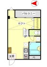 クレストウッド 1Rの間取り