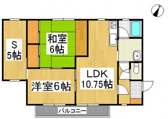 間取図 山陽本線（中国）/西阿知駅 徒歩10分 2階 築25年