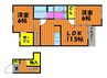 水島臨海鉄道水島本線/西富井駅 徒歩28分 2階 築20年 2LDKの間取り