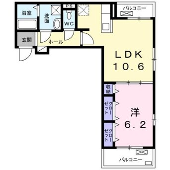 間取図 山陽本線（中国）/新倉敷駅 徒歩10分 2階 築7年