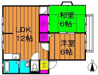 間取図 水島臨海鉄道水島本線/水島駅 徒歩50分 2階 築34年