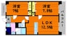 水島臨海鉄道水島本線/常盤駅 徒歩17分 3階 築21年 2LDKの間取り