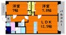 水島臨海鉄道水島本線/常盤駅 徒歩17分 3階 築21年 2LDKの間取り