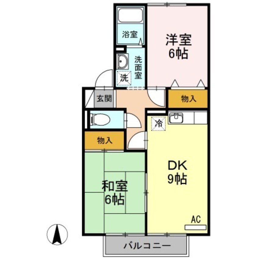 間取図 水島臨海鉄道水島本線/西富井駅 徒歩21分 2階 築26年